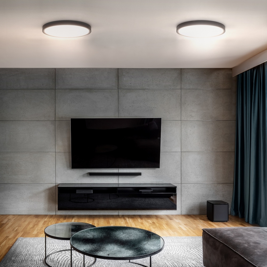 Iluminação de teto LED com regulação ESTELA LED/36W/230V diâmetro 30 cm preto + comando