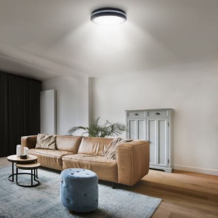 Candeeiro de teto exterior LED regulável LED/36W/40W/44W/230V 3000/4000/6500K IP65 preto