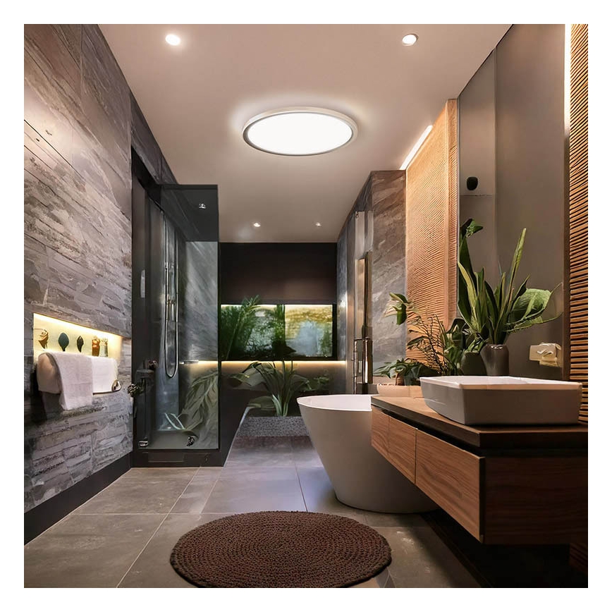 Plafon LED para banheiro ACATE, 24W, 230V, 3000/4000/6000K, diâmetro 29,3 cm, IP54