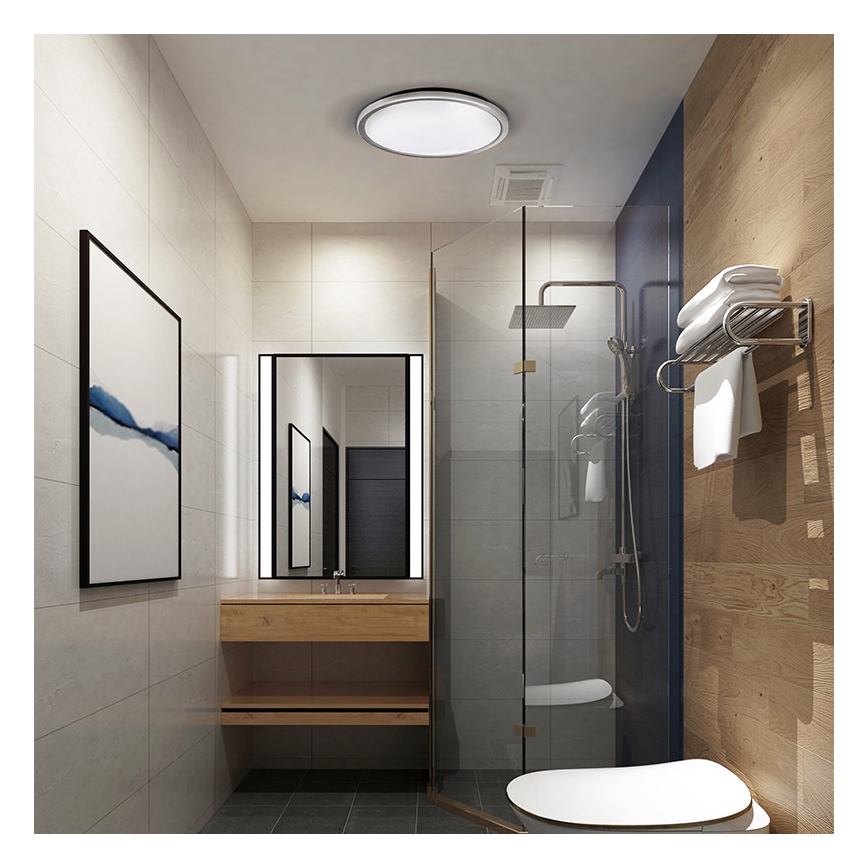 Plafon LED para banheiro ACATE, 24W, 230V, 3000/4000/6000K, diâmetro 29,3 cm, IP54