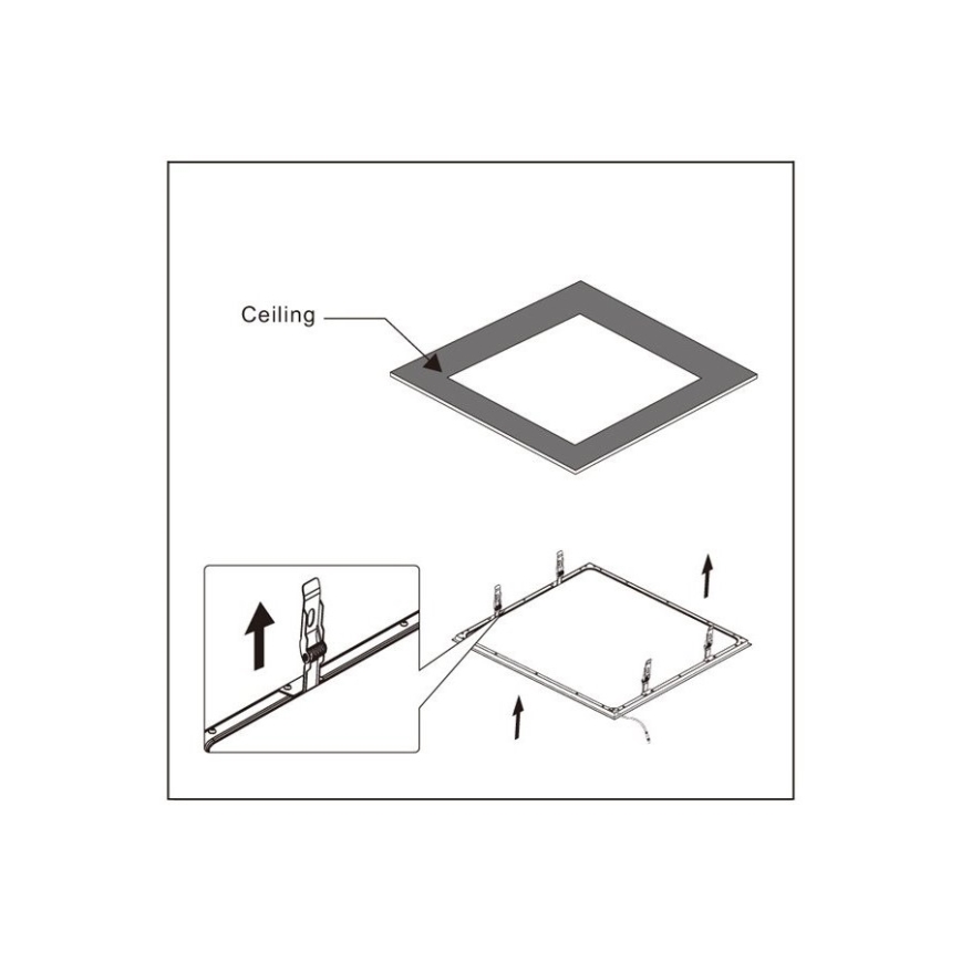 Conjunto de clipes de montagem para instalação de painéis de LED 595x595mm