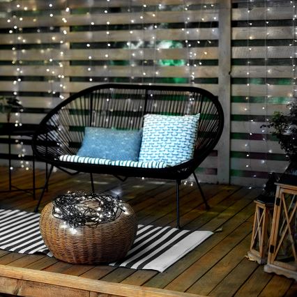 Corrente exterior de Natal LED 100xLED/8 funções IP44 13m branco frio