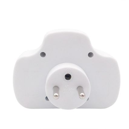 Divisor de tomadas 1Z 10A + 2Z 2,5A com interruptor