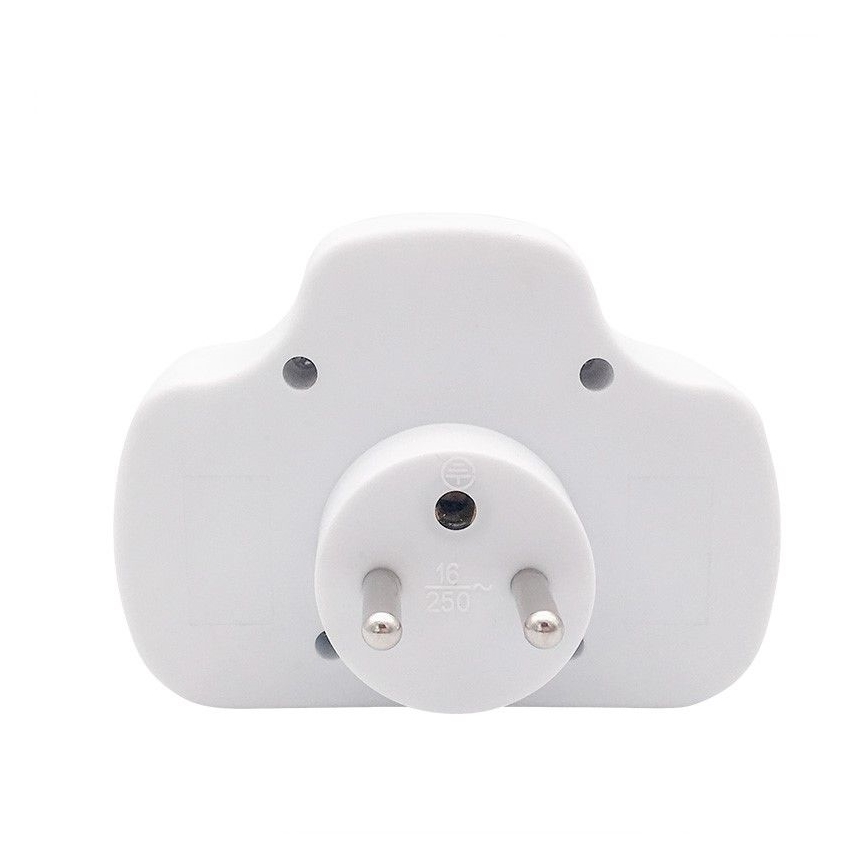 Divisor de tomadas 1Z 10A + 2Z 2,5A com interruptor