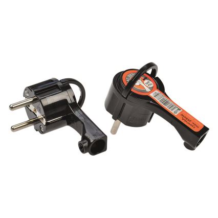 Ficha angular 230V/16A preta
