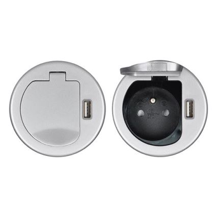 Tomada USB integrada com tampa 230V