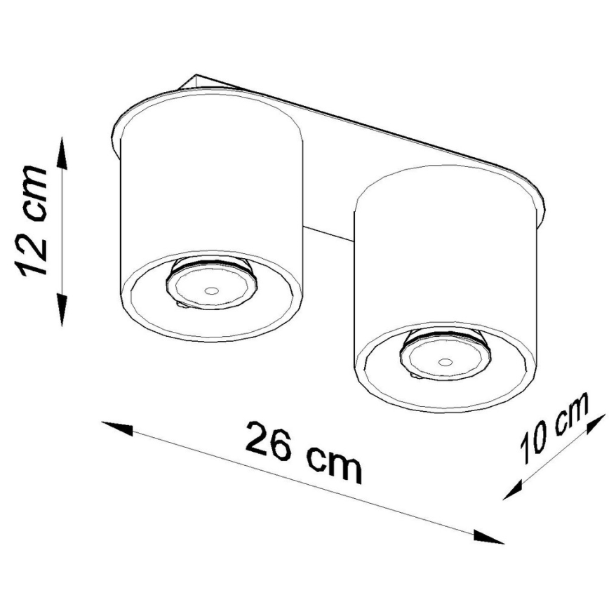 Foco ORBIS 2 2xGU10/40W/230V preto