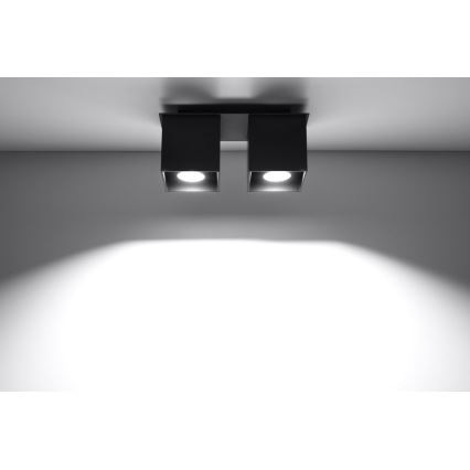 Foco QUAD 2 2xGU10/40W/230V preto