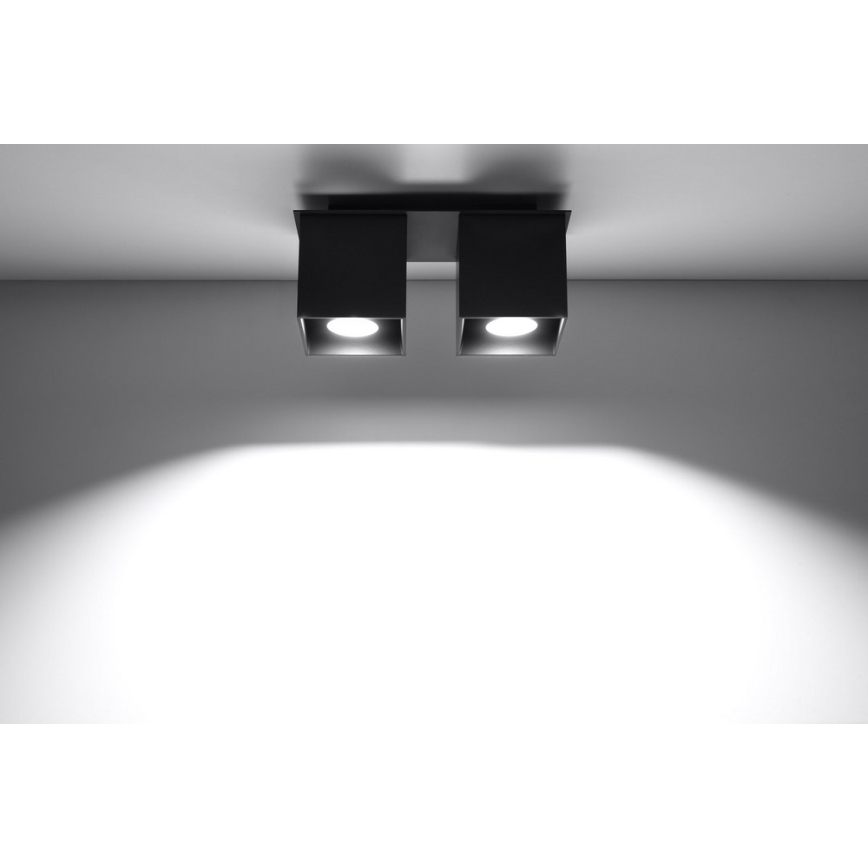 Foco QUAD 2 2xGU10/40W/230V preto
