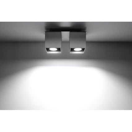 Foco QUAD 2 2xGU10/40W/230V cinzento