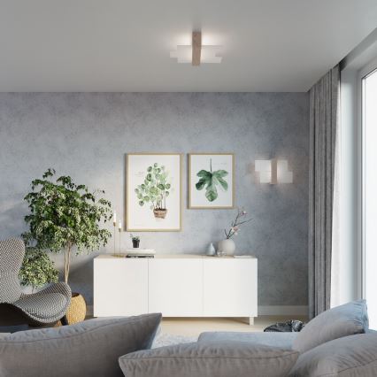 Iluminação de teto FENIKS 2 2xE27/60W/230V Bétula/faia