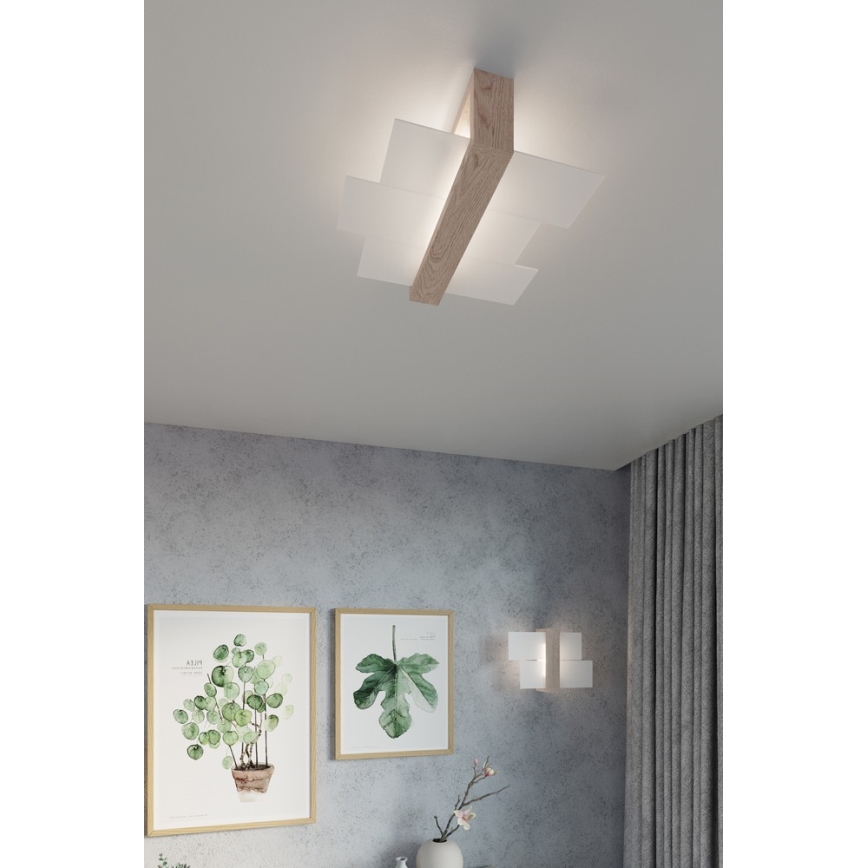 Iluminação de teto FENIKS 2 2xE27/60W/230V Bétula/faia