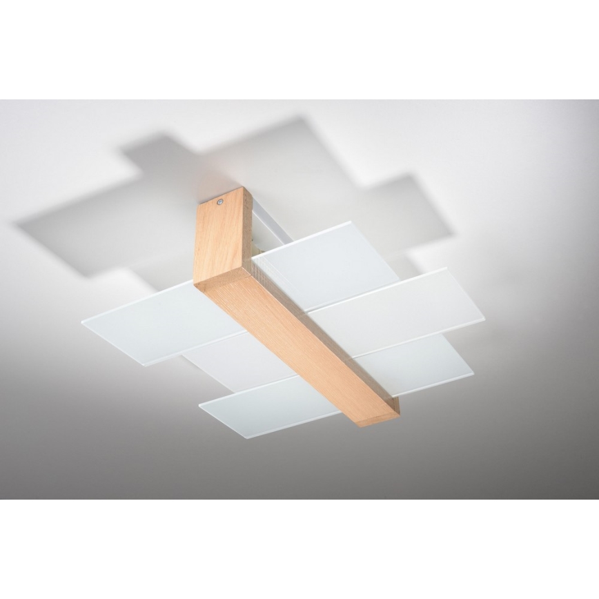 Iluminação de teto FENIKS 2 2xE27/60W/230V Bétula/faia