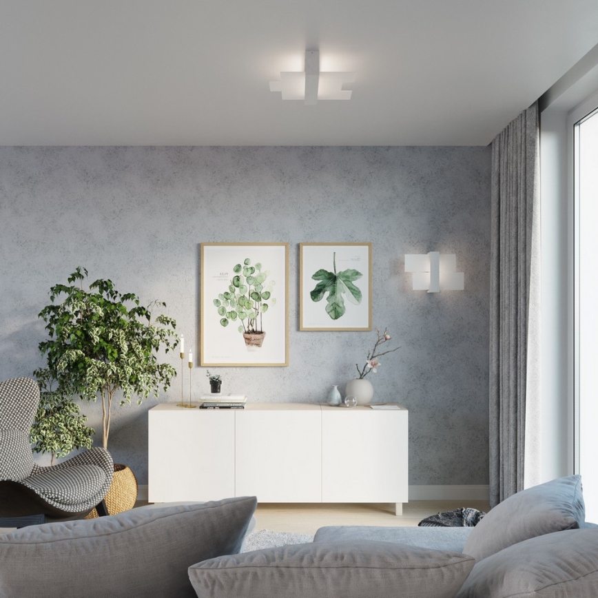 Iluminação de teto FENIKS 2 2xE27/60W/230V Bétula/faia/branco