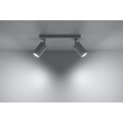 Foco RING 2 2xGU10/10W/230V branco