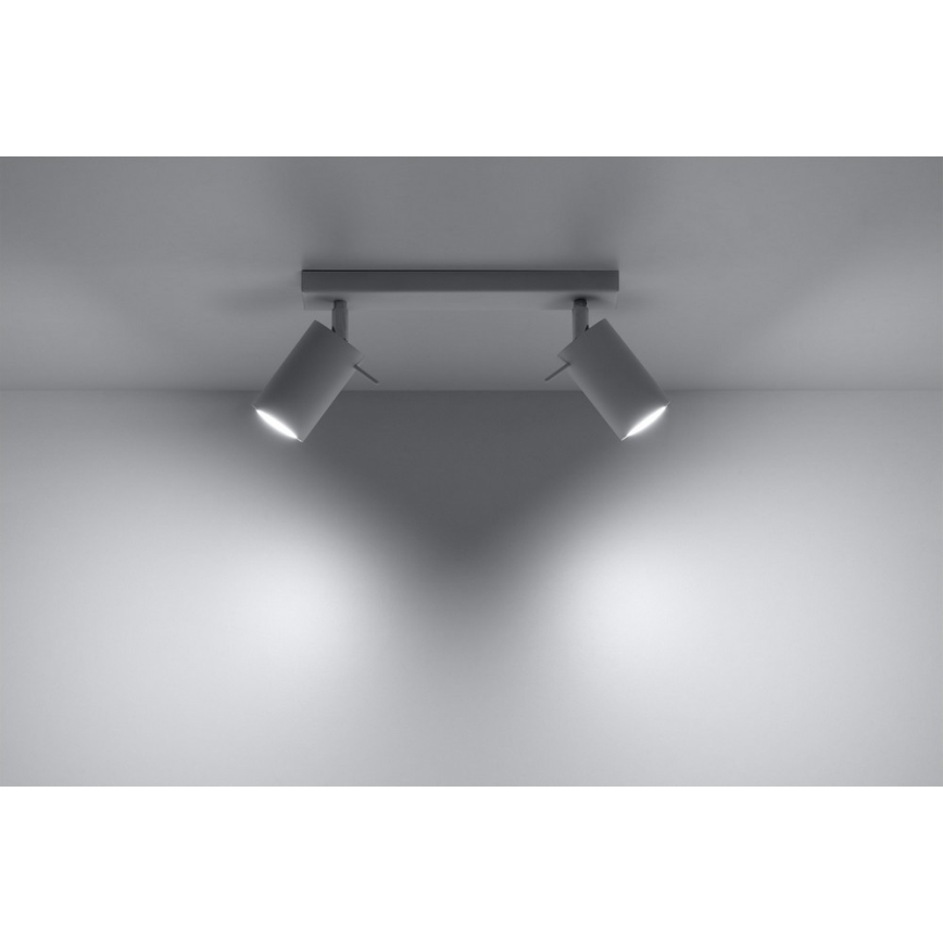 Foco RING 2 2xGU10/10W/230V branco