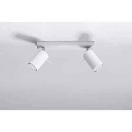 Foco RING 2 2xGU10/10W/230V branco