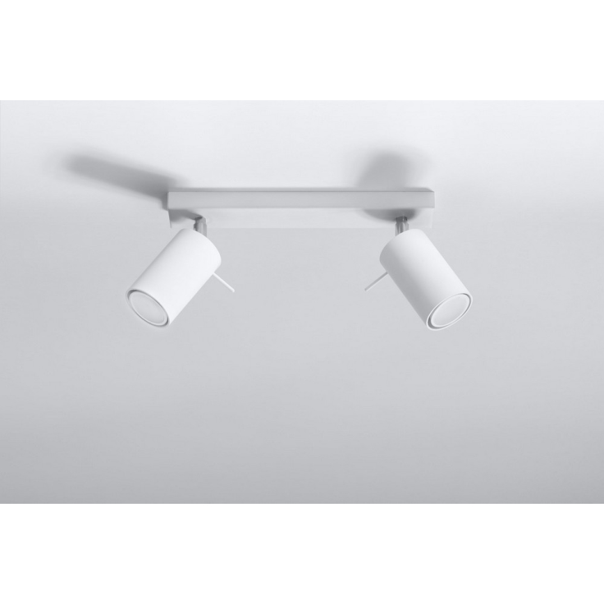 Foco RING 2 2xGU10/10W/230V branco
