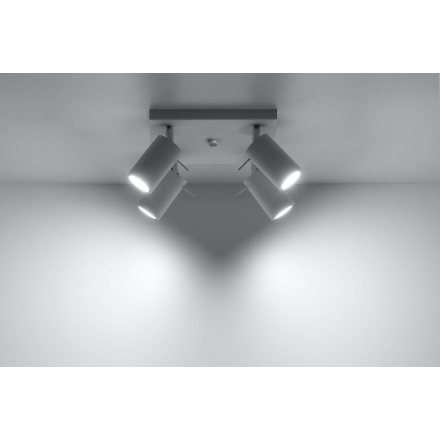 Foco RING 4 4xGU10/10W/230V branco