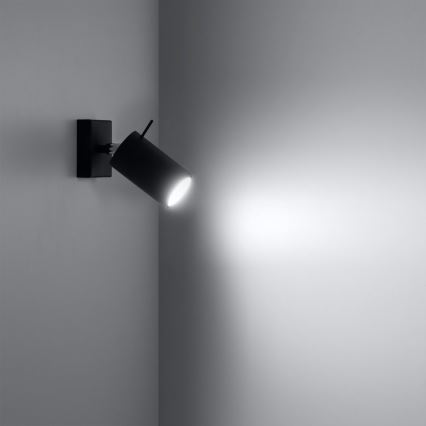 Foco de parede RING 1xGU10/10W/230V preto