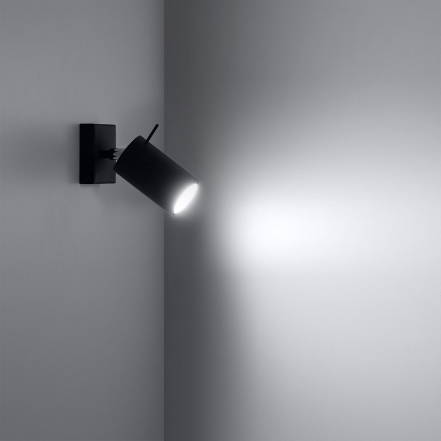 Foco de parede RING 1xGU10/10W/230V preto