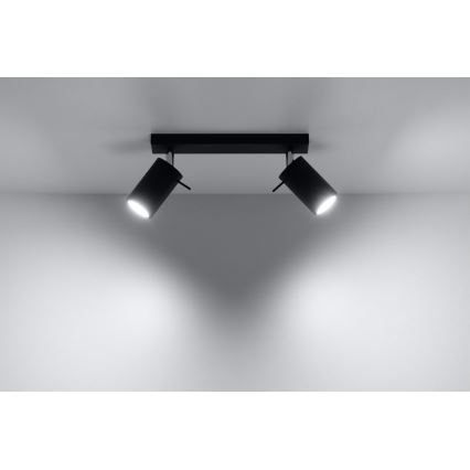 Foco RING 2 2xGU10/10W/230V preto