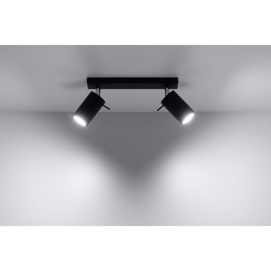 Foco RING 2 2xGU10/10W/230V preto