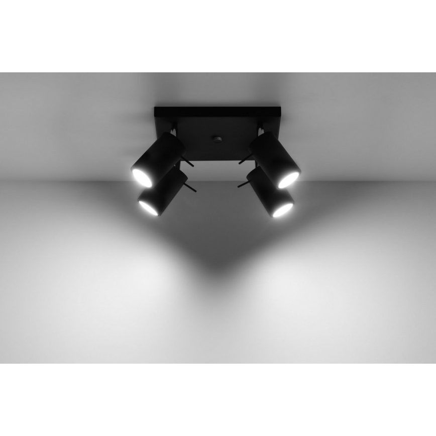 Foco RING 4 4xGU10/10W/230V preto