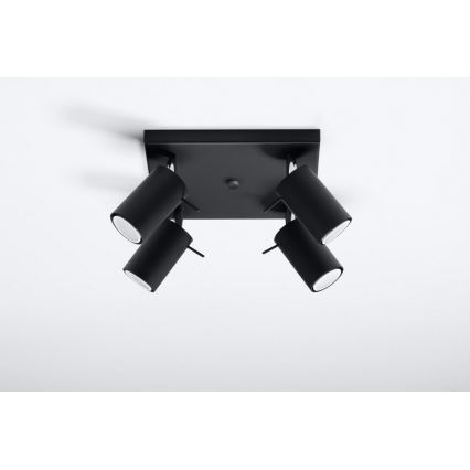 Foco RING 4 4xGU10/10W/230V preto