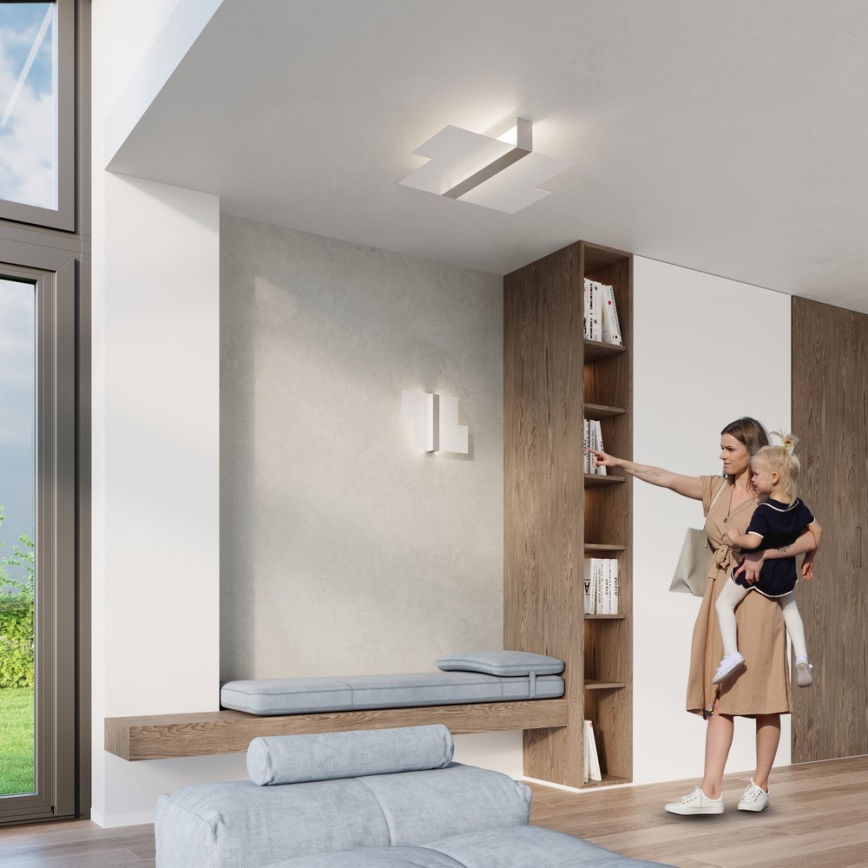 Iluminação de teto MASSIMO 2xE27/60W/230V branco/cromado brilhante