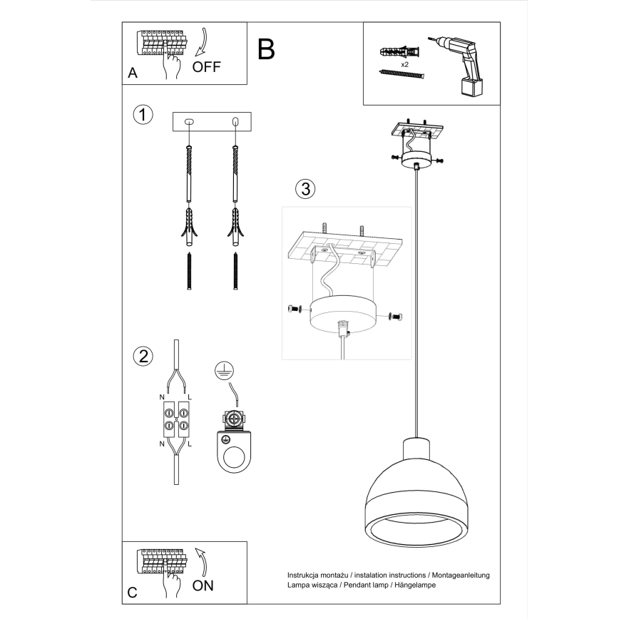 Candelabro sobre um cordão de betão DAMASO 1xE27/60W/230V
