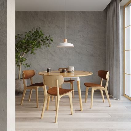 Candelabro suspenso AFRA 1xE27/60W/230V cinzento/faia