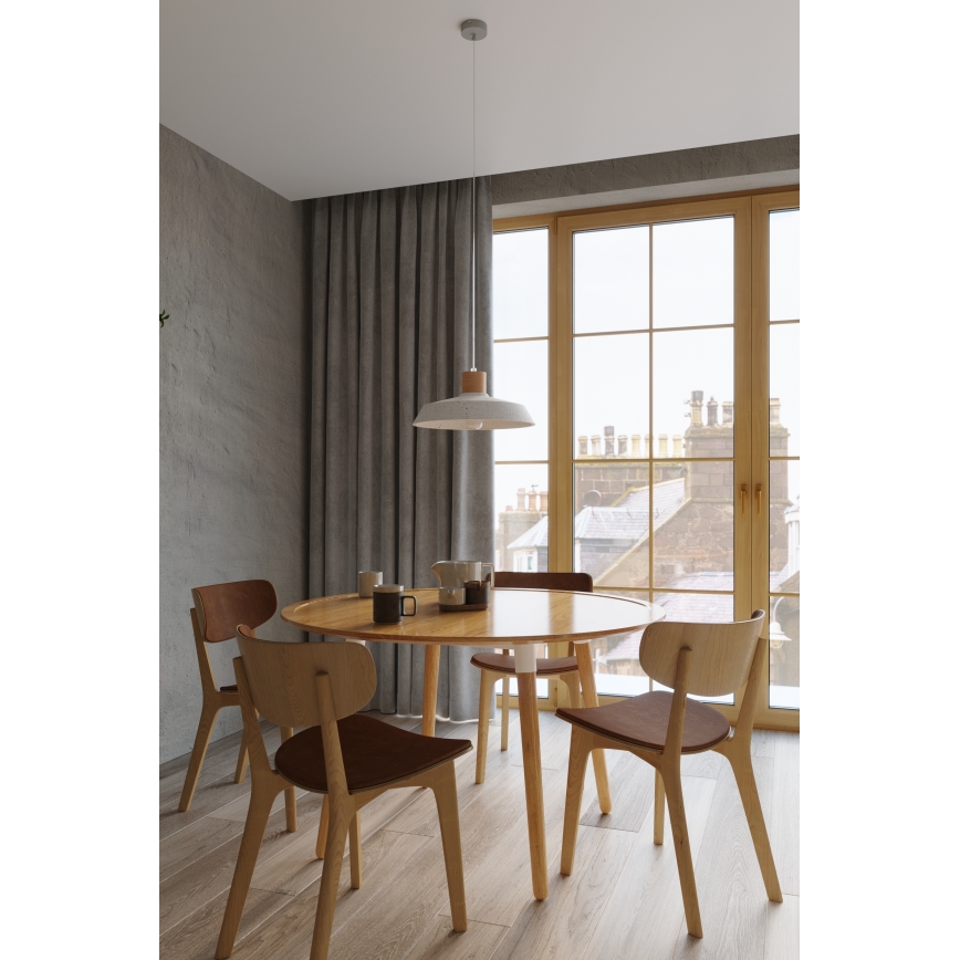 Candelabro suspenso AFRA 1xE27/60W/230V cinzento/faia