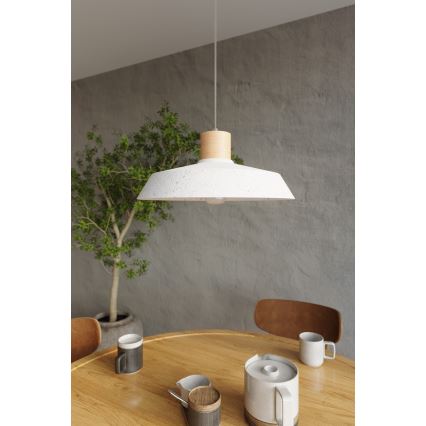 Candelabro suspenso AFRA 1xE27/60W/230V cinzento/faia