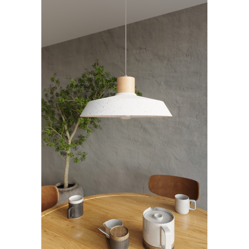 Candelabro suspenso AFRA 1xE27/60W/230V cinzento/faia