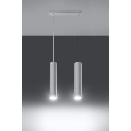 Candeeiro suspenso LAGOS 2 2xGU10/10W/230V branco