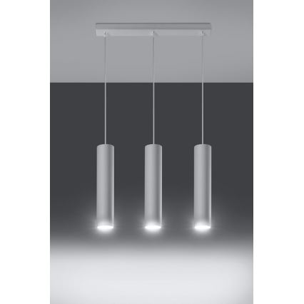 Candeeiro suspenso LAGOS 3 3xGU10/10W/230V branco
