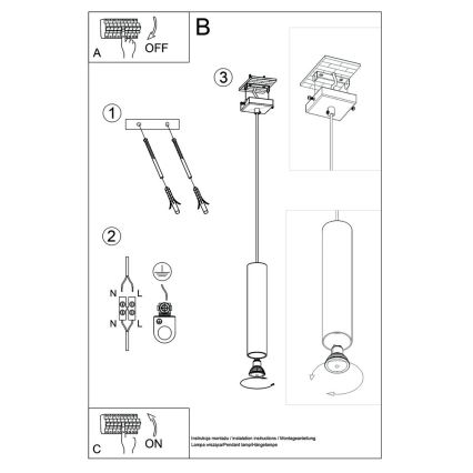 Candeeiro suspenso LAGOS 1 1xGU10/10W/230V preto