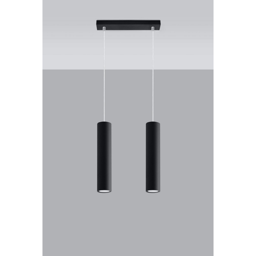 Candeeiro suspenso LAGOS 2 2xGU10/10W/230V preto