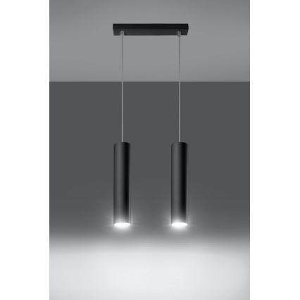 Candeeiro suspenso LAGOS 2 2xGU10/10W/230V preto