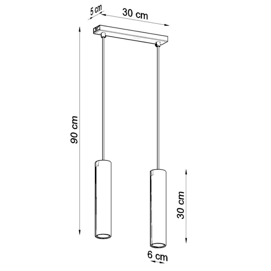 Candeeiro suspenso LAGOS 2 2xGU10/10W/230V preto