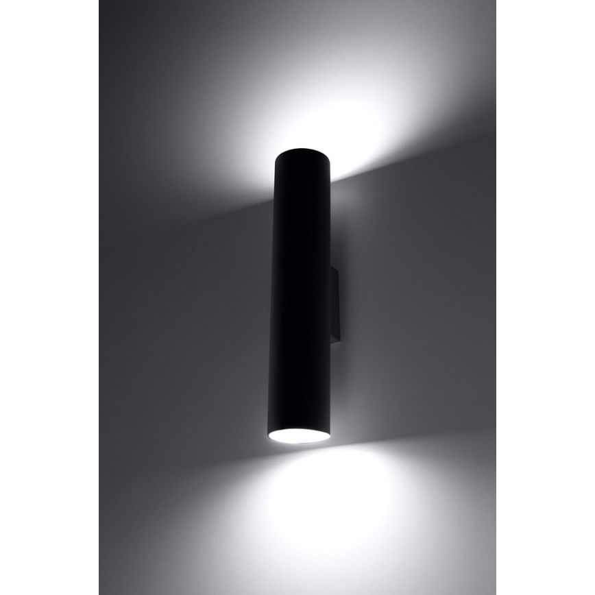 Iluminação de parede LAGOS 2 2xGU10/10W/230V preto