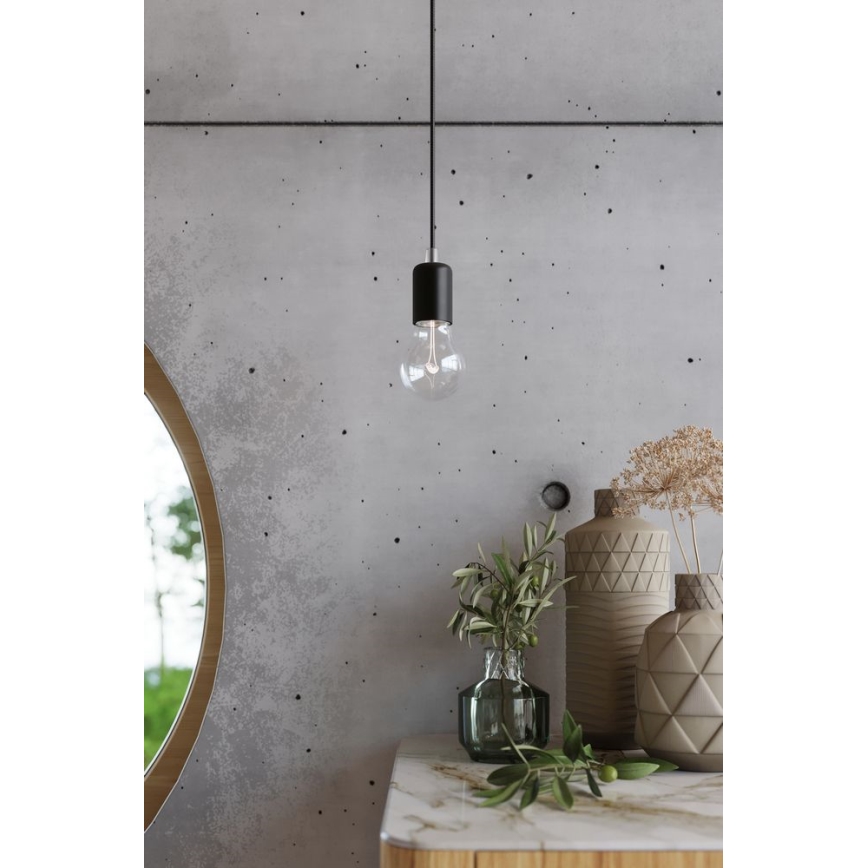 Candeeiro suspenso EDISON 1 1xE27/60W/230V aranha preto