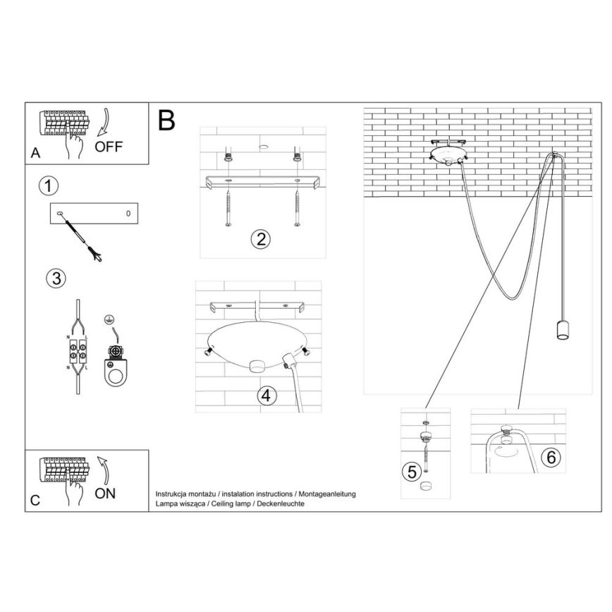 Candeeiro suspenso EDISON 1 1xE27/60W/230V aranha preto
