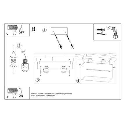 Iluminação de teto LOBO 2xG9/40W/230V branco