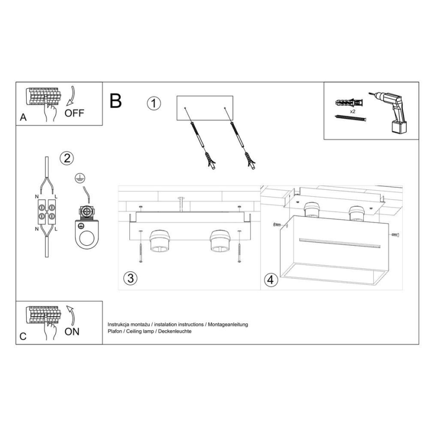 Iluminação de teto LOBO 2xG9/40W/230V branco