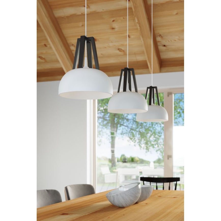 Candeeiro suspenso CASCO 1xE27/60W/230V diâmetro 30 cm Bétula/faia