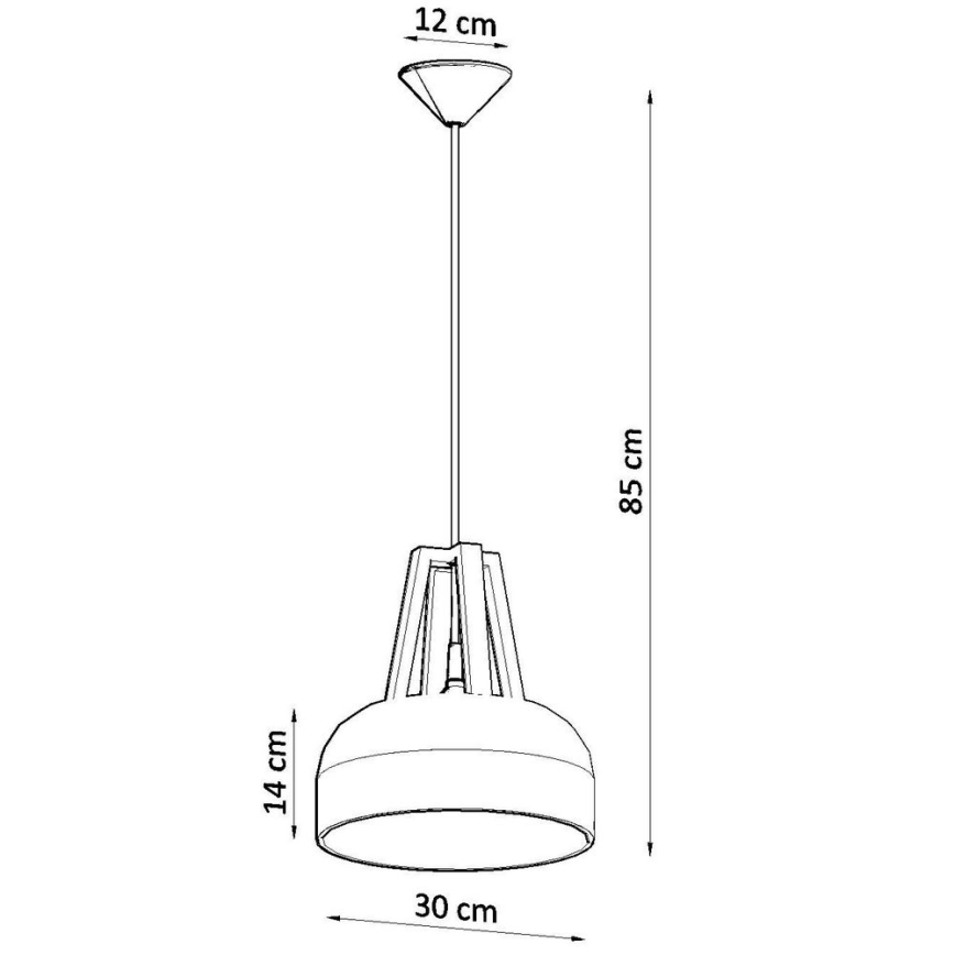 Candeeiro suspenso CASCO 1xE27/60W/230V diâmetro 30 cm Bétula
