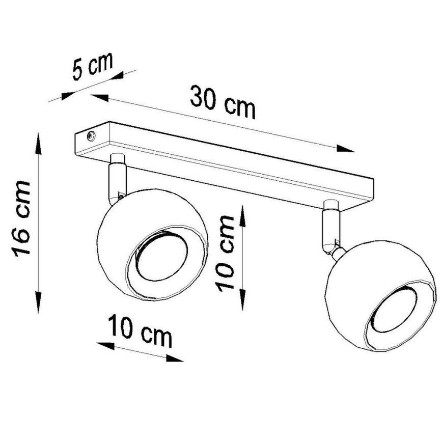Foco de teto OCULARE 2xGU10/10W/230V