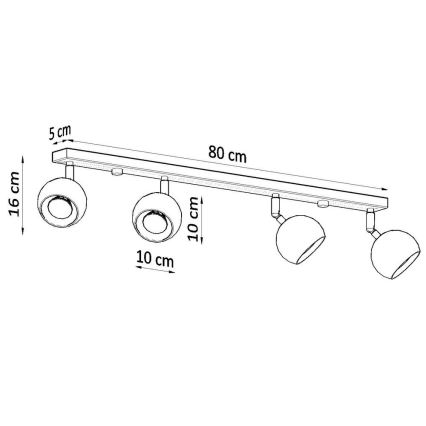 Foco de teto OCULARE 4xGU10/10W/230V